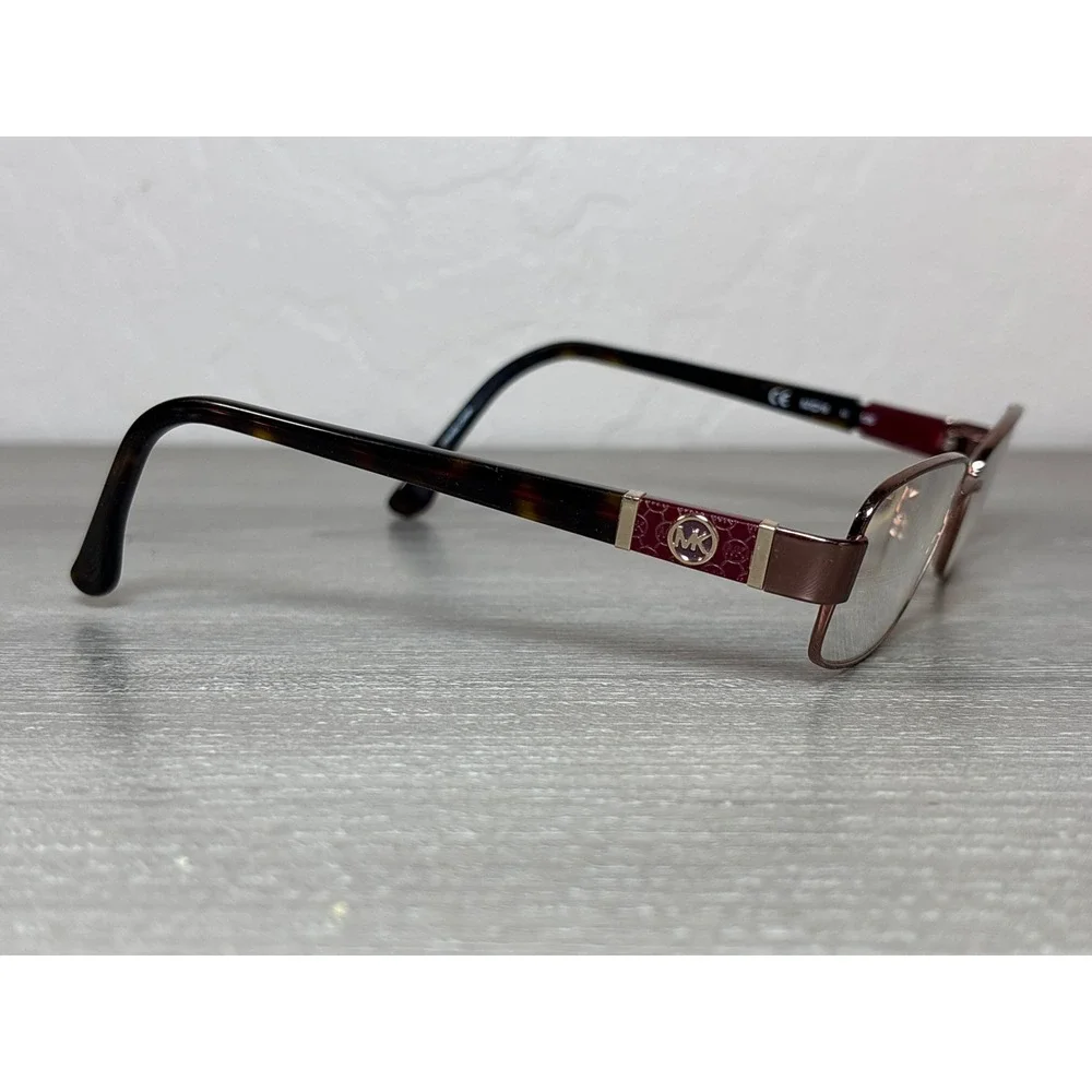 Michael Kors MK338 210 Brown Metallic Rectangular Eyeglasses Frames 52-16-135